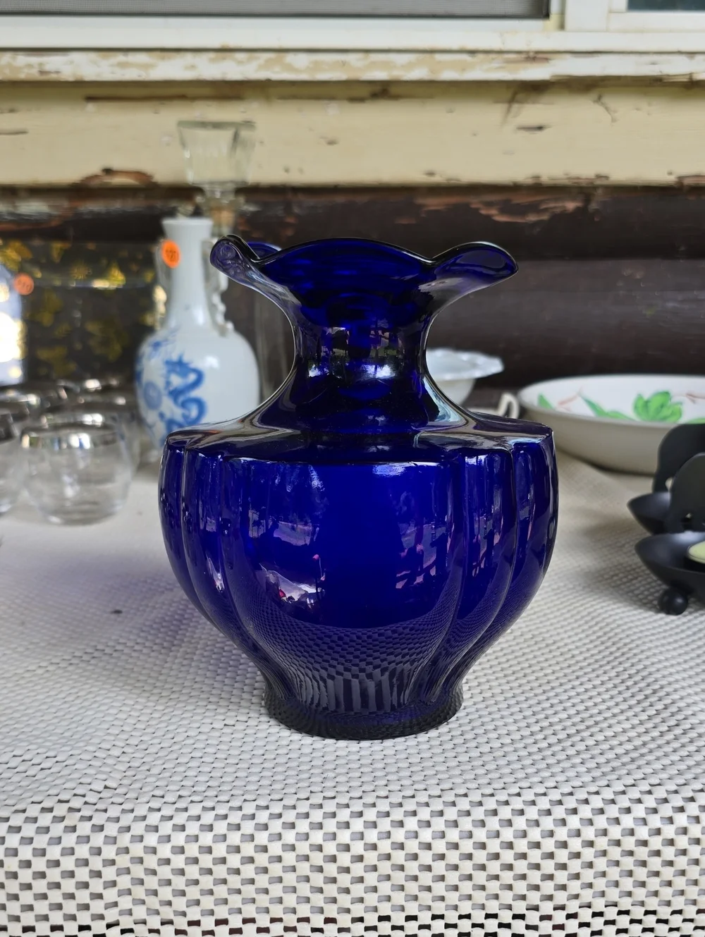 Cobalt Blue Art Glass Vase - Elegant Home Accents